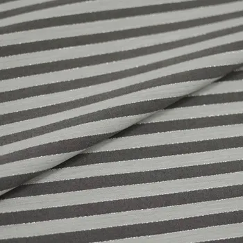 Košilovina 08007 šedé pruhy, stříbrný lurex, š.155