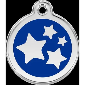 psí známka Známka Red Dingo Hvězdičky modrá velikost známky M - 30 mm