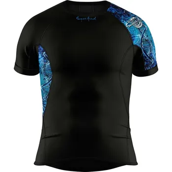 Pánské funkční triko krátký rukáv D.N.A. černá Bamboo Ultra - Modrá / M