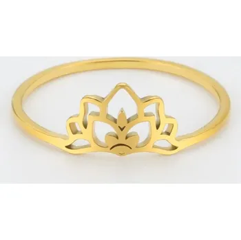 Prsten Dámský vintage prsten z oceli | dámský šperk - Zlatá barva , 8