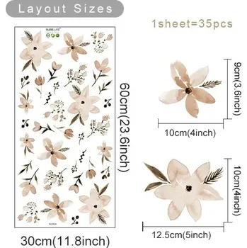 Samolepící dekorace Dětské květinové samolepky na zeď | samolepky na stěnu, dekorace do pokojíčku - SL3052A