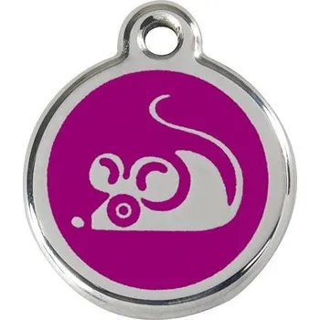 psí známka Známka Red Dingo - Myš - Fialová velikost známky S - 20 mm