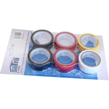 Izolační elektrikářské pásky PVC, 5 m x 19 mm, sada 6 ks - SATRA S-PVC5