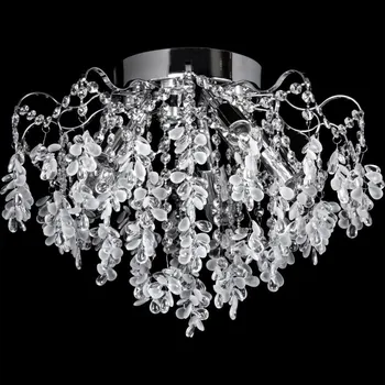 LED Přisazený lustr 5xE27/60W/230V + 5xLED/3W pr. 50 cm lesklý chrom