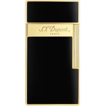 Zapalovač S.T. DUPONT - BIGGY - LACQUERED GOLD BLACK - Turbo zapalovač