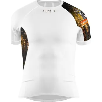 Pánské funkční triko krátký rukáv HUNTER bílá Bamboo Ultra - Hnědá / 3XL