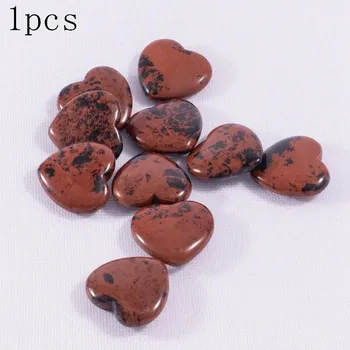 Přírodní kámen Přírodní kámen srdce multicolor | Dekorační krystal 1 ks - Přírodní červený obsidián , 1ks 20x6mm