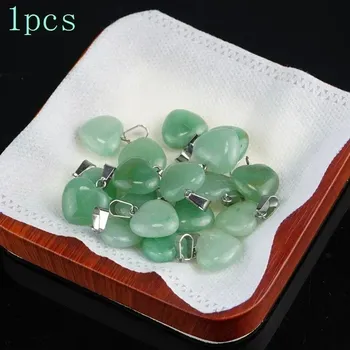 Přírodní krystal srdce | Minerální dekorace - Přírodní avanturín , 1ks 16x6mm