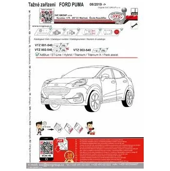 Tažné zařízení Tažné zařízení Ford Puma 06/2024-> SV 002-540, SVC GROUP