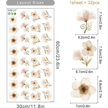 Samolepící dekorace Boho květinové samolepky na zeď pro děti | dětské samolepky, dekorace stěny - SL623B