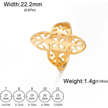 Prsten Filigránový prsten z oceli | dámský šperk - B zlatá barva , 7