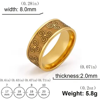 Prsten Ocelový prsten vikingský triskelion | šperky - Zlatá barva , 9