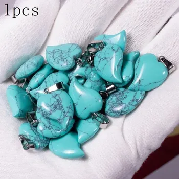 Přívěsek Přívěsek srdce z přírodního kamene | kamenný šperk 1 ks - Syntetická tyrkysová