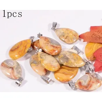 Sběratelství Přírodní krystal kapka 20x6mm | Minerální přívěsek 1 ks - Přírodní Crazy Achát