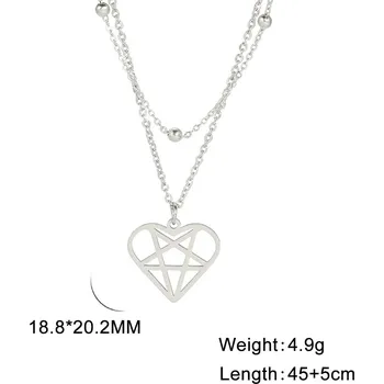 Náhrdelník Dámský náhrdelník srdce z oceli | šperky pro ženy - Dvojitý řetěz