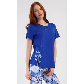 Dámské pyžamo Vienetta Dámské pyžamo kapri Julie: modrá 3XL