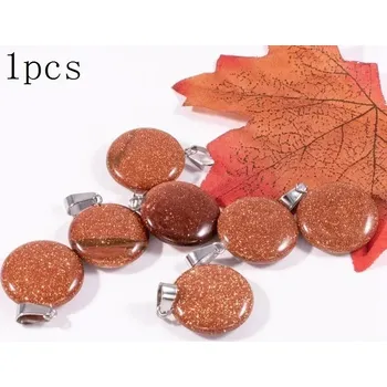 Přívěsek Přívěsek přírodní kámen s náhrdelníkem | minerální šperk 1 ks - Zlatý pískovec