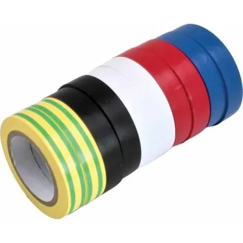 Izolační pásky elektrikářské 12 mm × 10 m, různé barvy, 10 ks - ASTA A-TC532