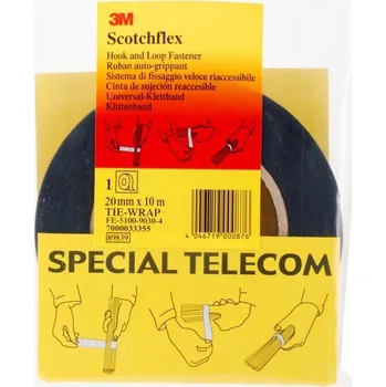 Stahovací páska - suchý zip 3M SCOTCHFLEX 20mm x 10m , -10°C až +80°C, černá