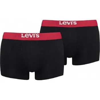 Pánské spodní prádlo LEVI'S LEVIS MEN SOLID BASIC TRUNK ORGANIC C BLACK/RED 701222844 004 M Velikost: M