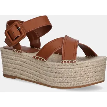 Dámské sandále Kožené sandály BOSS Machica hnědá barva, 50542356 50542356.220 82X, EUR 40