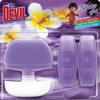 WC čistič Dr. Devil tekutý WC blok neutro efekt 3x55ml Sunset blossom