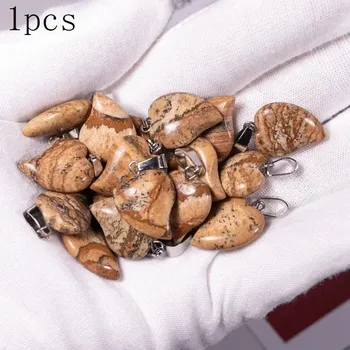 Přívěsek Přívěsek srdce z přírodního kamene | kamenný šperk 1 ks - Přírodní malované