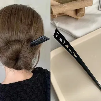 Retro dřevěná jehlice do vlasů pro ženy | dřevěná spona, vlasová ozdoba - 4