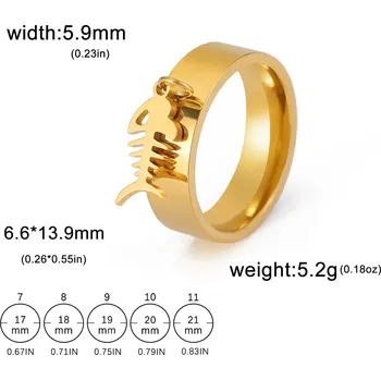 Prsten Ocelový prsten s motivem | dámský šperk - Zlatá rybí kost , 8