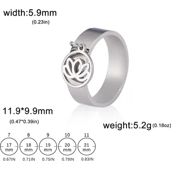 Prsten Ocelový prsten s motivem | dámský šperk - Lotosová ocel , 8