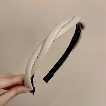 Čelenka Koženková dámská čelenka cop s twistem | módní doplněk, čelenka do vlasů - 2