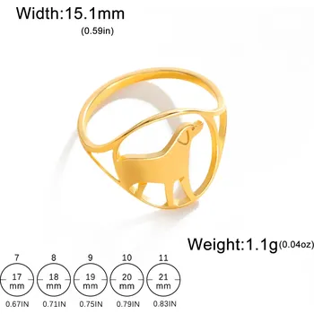 Prsten Ocelový prsten s motivem zvířete | dámský šperk - 15 Psí zlato , 10
