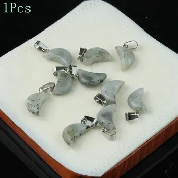 Přívěsek Přívěsek z přírodního kamene tvar měsíc 18x13 mm | amulet, krystal 1 ks - Přírodní labradorit