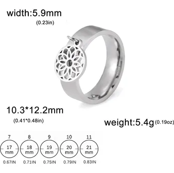 Prsten Ocelový prsten s motivem | dámský šperk - Květinová ocel , 7