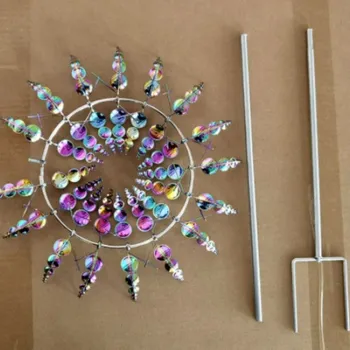 Zahradní dekorace Magický otočný větrník s 3D efektem do zahrady | kovový větrník, zahradní dekorace - Barva