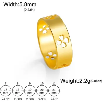 Prsten Prsten čtyřlístek pro štěstí | dámský šperk - Styl B – zlatá , 7