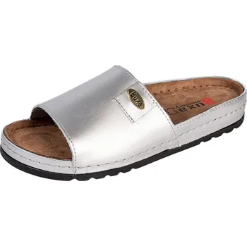 Dámské pantofle Buxa Dámské kožené pantofle BZ115 - Stříbrná Velikost: 40