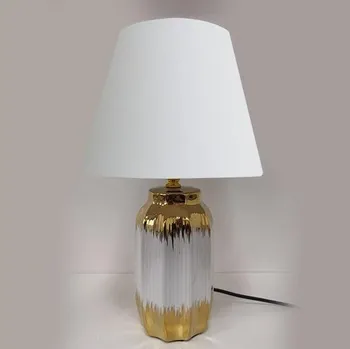 Lampička Stolní lampa 1xE14/60W/230V bílá/zlatá