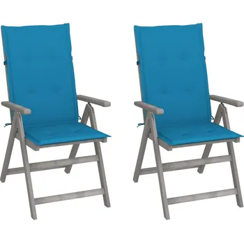 Zahradní polohovací židle s poduškami 2 ks masivní akácie Šedá3064702