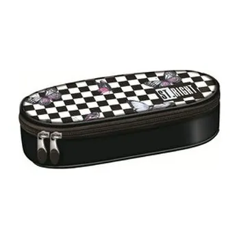 Set školních potřeb Piórnik saszetka usztywniona z wewnętrzną klapką. Chessboard Butterflies