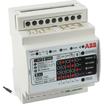 Domovní zvonek ABB RF 3299-41408 PŘIJÍMAČ RF SPÍNACÍ 4NÁSOBNÝ ŘADOVÝ 868 MHZ