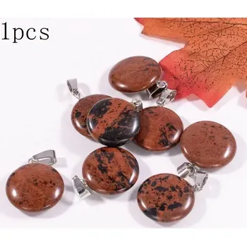 Přívěsek Přívěsek přírodní kámen s náhrdelníkem | minerální šperk 1 ks - Přírodní červený obsidián