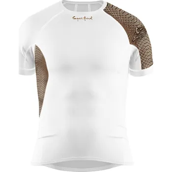 Pánské funkční triko krátký rukáv CROCODILE MAN bílá Bamboo Ultra - Hnědá / 3XL