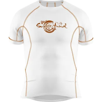 Pánské funkční triko krátký rukáv bílá/rezavá Bamboo Ultra - Hnědá / S