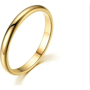 Prsten Ocelový prsten pro páry hladký | snubní prsten, módní šperk - Zlato 2mm , 6