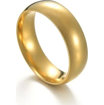 Prsten Ocelový prsten pro páry hladký | snubní prsten, módní šperk - Zlato 6mm , 7