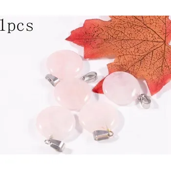Přívěsek Přívěsek přírodní kámen s náhrdelníkem | minerální šperk 1 ks - Přírodní Rose Quartz