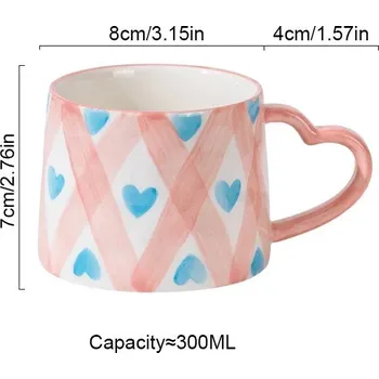 Keramický hrnek srdce ručně malovaný | kuchyňské vybavení - Rhombus srdce