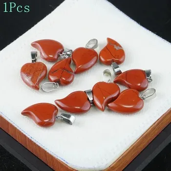 Přívěsek Přívěsek srdce z přírodního kamene | kamenný šperk 1 ks - Přírodní červený jaspis