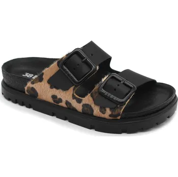 Dámské pantofle LEON 6024 Dámské korkové pantofle na platformě - Černá Velikost: 36